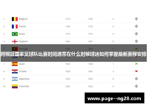 阿根廷国家足球队比赛时间通常在什么时候球迷如何掌握最新赛程安排 阿根廷国家足球队比赛时间通常在什么时候球迷如何掌握最新赛程安排
